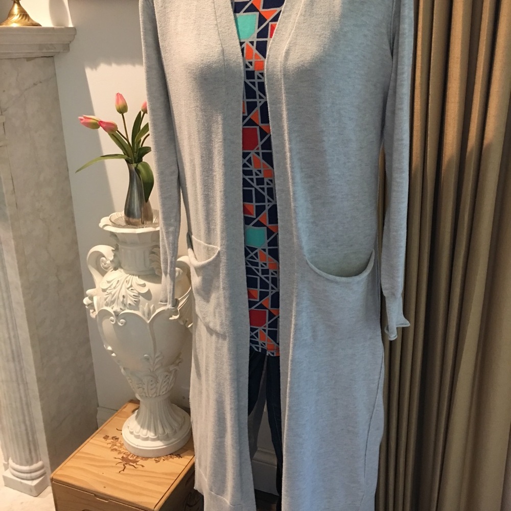 Hippie Laundry Gray Duster Pockets Sweater